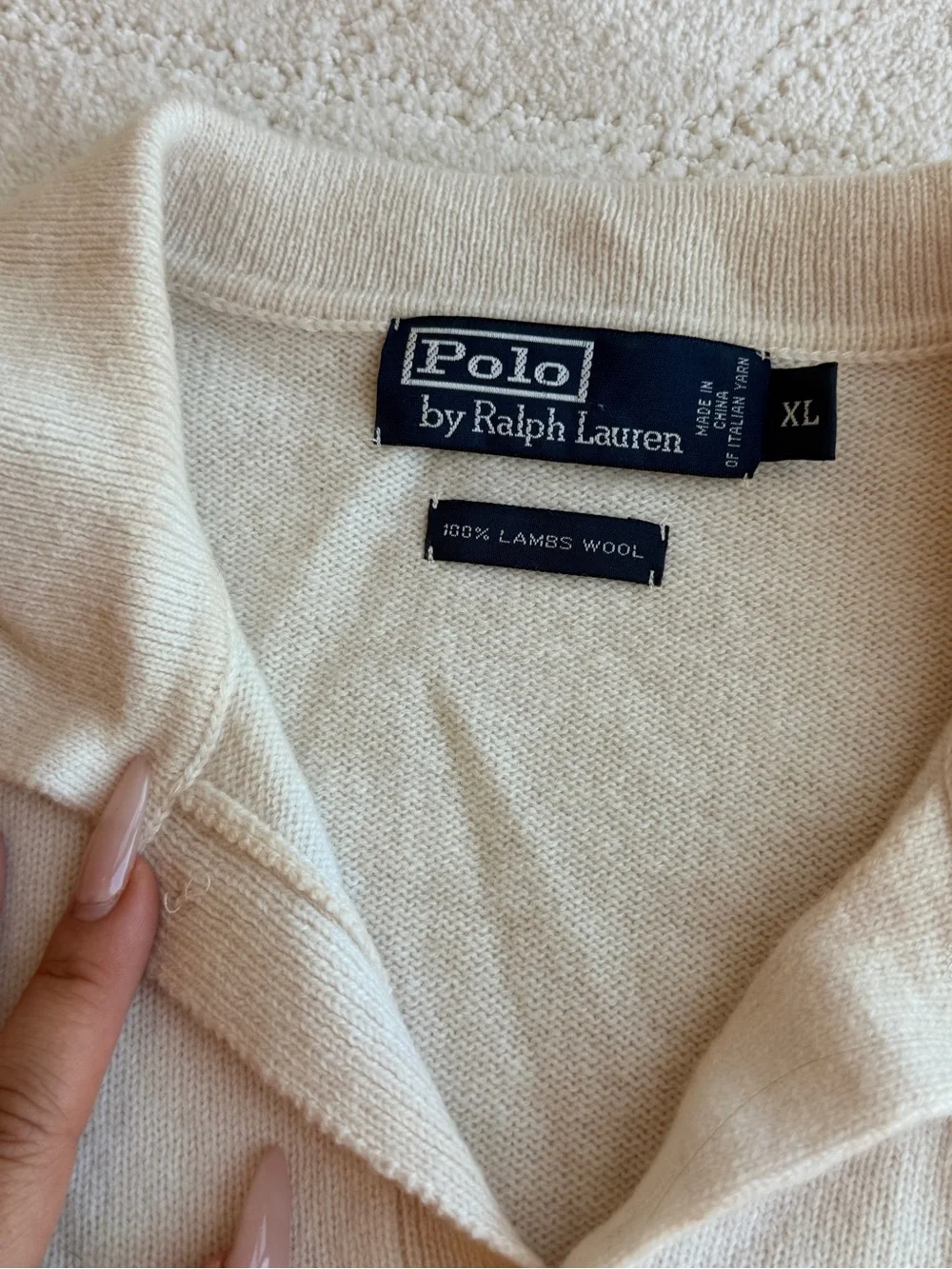 Ralph Lauren Cream Polo-Knit Oversized Sweater - Picture 4 of 4